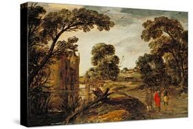Summer Landscape (The Road to Emmaus) 1612-13-Esaias I van de Velde-Stretched Canvas