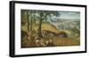 Summer Landscape with Corn Harvest-Lucas Valckenborgh-Framed Collectable Print