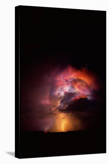 Summer Lightning Storm Near Tucson, Arizona-Keith Kent-Stretched Canvas