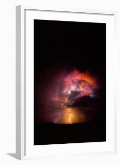 Summer Lightning Storm Near Tucson, Arizona-Keith Kent-Framed Premium Photographic Print