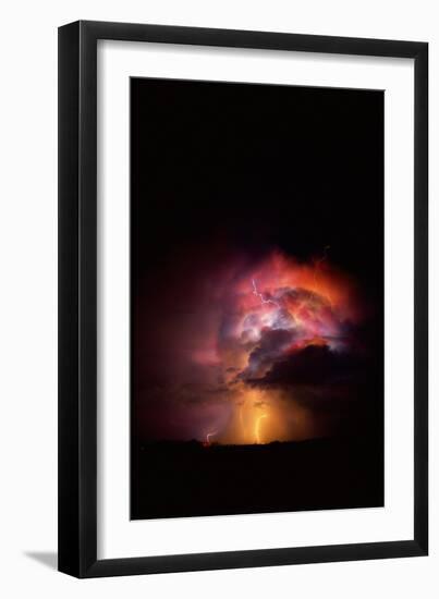 Summer Lightning Storm Near Tucson, Arizona-Keith Kent-Framed Photographic Print