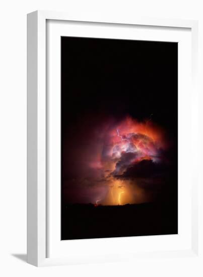 Summer Lightning Storm Near Tucson, Arizona-Keith Kent-Framed Photographic Print