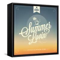 Summer Lovin Typography Background For Summer-Melindula-Framed Stretched Canvas