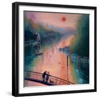 Summer Morning, Eel Pie Island, Twickenham, 2021, (oil on canvas)-Lee Campbell-Framed Giclee Print