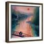 Summer Morning, Eel Pie Island, Twickenham, 2021, (oil on canvas)-Lee Campbell-Framed Giclee Print