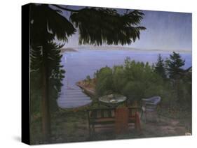 Summer Night at the Oslofjord, 1926-Harald Sohlberg-Stretched Canvas