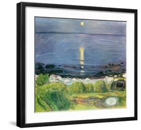 Summer Night At The Shore-Edvard Munch-Framed Premium Giclee Print