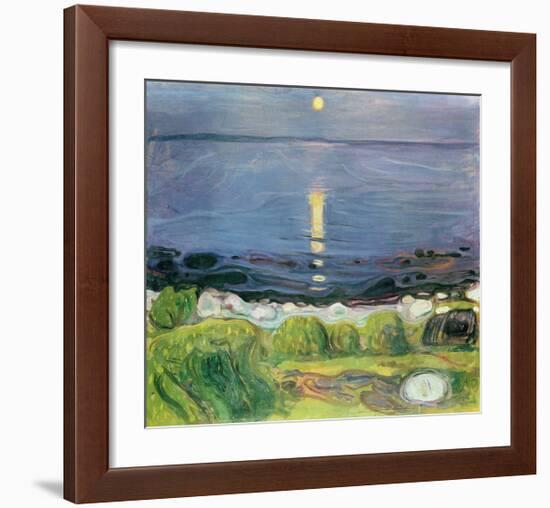Summer Night At The Shore-Edvard Munch-Framed Premium Giclee Print