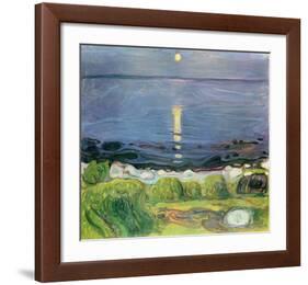 Summer Night At The Shore-Edvard Munch-Framed Premium Giclee Print