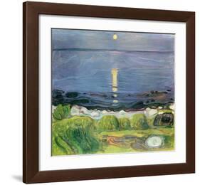 Summer Night At The Shore-Edvard Munch-Framed Premium Giclee Print