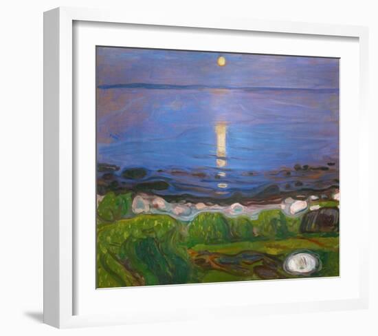 Summer Night on the Beach-Edvard Munch-Framed Giclee Print