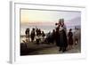 Summer on a Breton Beach-Henri-Jacques Bource-Framed Giclee Print