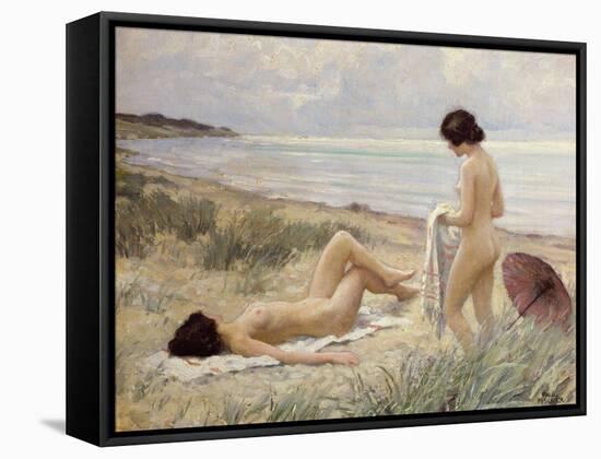 Summer on the Beach-Paul Fischer-Framed Stretched Canvas