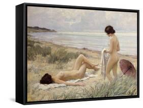 Summer on the Beach-Paul Fischer-Framed Stretched Canvas