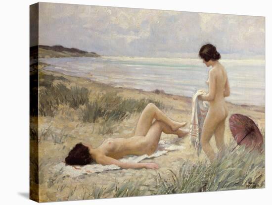 Summer on the Beach-Paul Fischer-Stretched Canvas