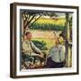 "Summer on the Farmhouse Porch,"August 1, 1947-W.C. Griffith-Framed Giclee Print