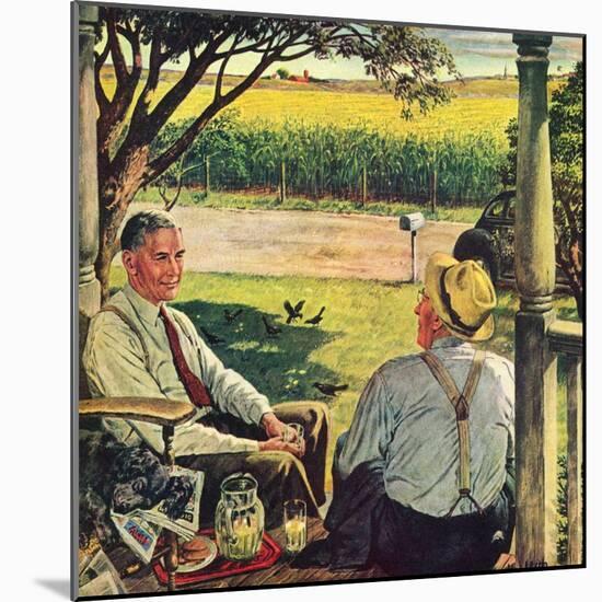 "Summer on the Farmhouse Porch,"August 1, 1947-W.C. Griffith-Mounted Giclee Print