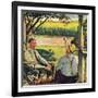 "Summer on the Farmhouse Porch,"August 1, 1947-W.C. Griffith-Framed Giclee Print