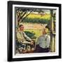 "Summer on the Farmhouse Porch,"August 1, 1947-W.C. Griffith-Framed Giclee Print