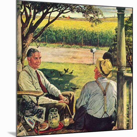 "Summer on the Farmhouse Porch,"August 1, 1947-W.C. Griffith-Mounted Giclee Print