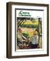 "Summer on the Farmhouse Porch," Country Gentleman Cover, August 1, 1947-W.C. Griffith-Framed Giclee Print