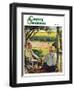 "Summer on the Farmhouse Porch," Country Gentleman Cover, August 1, 1947-W.C. Griffith-Framed Giclee Print