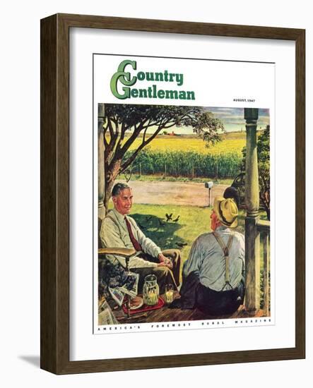 "Summer on the Farmhouse Porch," Country Gentleman Cover, August 1, 1947-W.C. Griffith-Framed Giclee Print