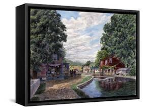 Summer on the Morris Canal-Stanton Manolakas-Framed Stretched Canvas