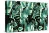 Summer Palm Tree and Banana Leaves Pattern-Eisfrei-Stretched Canvas