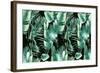 Summer Palm Tree and Banana Leaves Pattern-Eisfrei-Framed Art Print