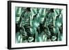 Summer Palm Tree and Banana Leaves Pattern-Eisfrei-Framed Art Print