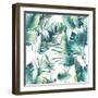 Summer Palm Tree and Banana Leaves-Eisfrei-Framed Art Print