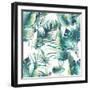 Summer Palm Tree and Banana Leaves-Eisfrei-Framed Art Print