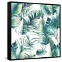 Summer Palm Tree and Banana Leaves-Eisfrei-Framed Stretched Canvas