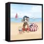 Summer Paws Patriotic III-Beth Grove-Framed Stretched Canvas
