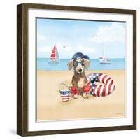 Summer Paws Patriotic III-Beth Grove-Framed Art Print