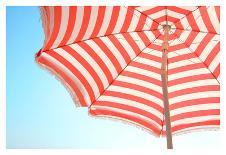 Beach Umbrella and Sky-Summer Photography-Art Print