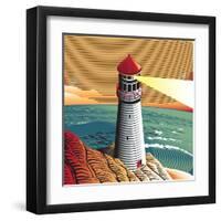 Summer Point Lighthouse-bigredlynx-Framed Art Print