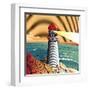 Summer Point Lighthouse-bigredlynx-Framed Art Print