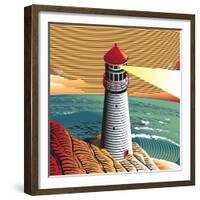 Summer Point Lighthouse-bigredlynx-Framed Premium Giclee Print