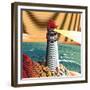 Summer Point Lighthouse-bigredlynx-Framed Premium Giclee Print