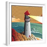 Summer Point Lighthouse-bigredlynx-Framed Premium Giclee Print