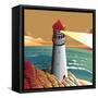 Summer Point Lighthouse-bigredlynx-Framed Stretched Canvas