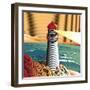 Summer Point Lighthouse-bigredlynx-Framed Art Print