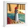 Summer Point Lighthouse-bigredlynx-Framed Art Print