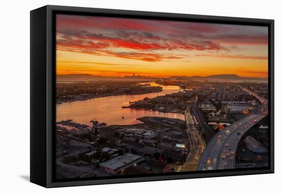 Summer Port Sunset Brooklyn Basic, Township Commons, Downtown Oakland-Vincent James-Framed Stretched Canvas