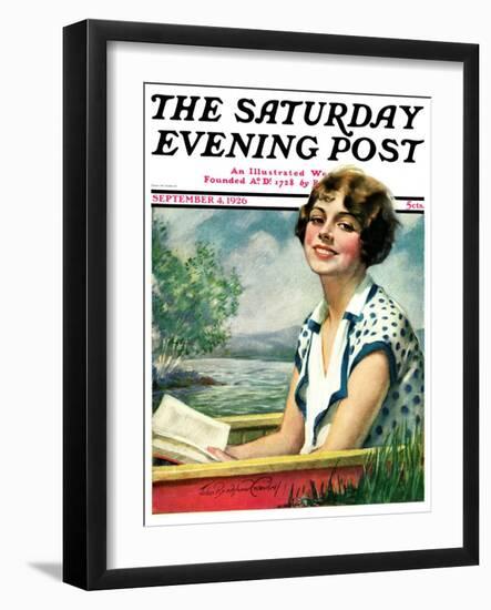 "Summer Reading," Saturday Evening Post Cover, September 4, 1926-Bradshaw Crandall-Framed Giclee Print