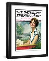 "Summer Reading," Saturday Evening Post Cover, September 4, 1926-Bradshaw Crandall-Framed Premium Giclee Print