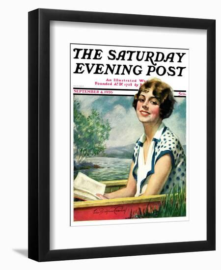 "Summer Reading," Saturday Evening Post Cover, September 4, 1926-Bradshaw Crandall-Framed Premium Giclee Print