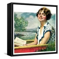 "Summer Reading,"September 4, 1926-Bradshaw Crandall-Framed Stretched Canvas